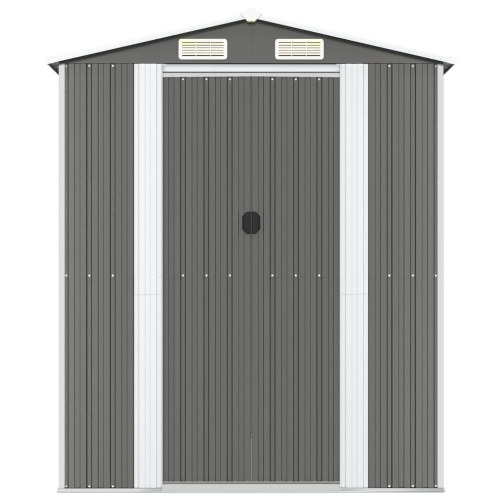 Vidaxl Garden Shed 192x191x223 cm Galvaniseret stållysgrå