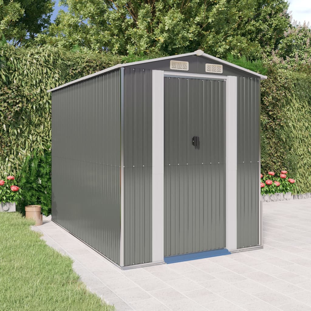 Vidaxl Garden Shed 192x274x223 cm galvaniseret stållysgrå