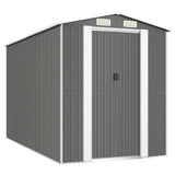 Vidaxl Garden Shed 192x357x223 cm galvaniseret stållysgrå