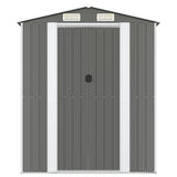 Vidaxl Garden Shed 192x357x223 cm galvaniseret stållysgrå