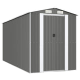 Vidaxl Garden Shed 192x440x223 cm Galvaniseret stållysgrå