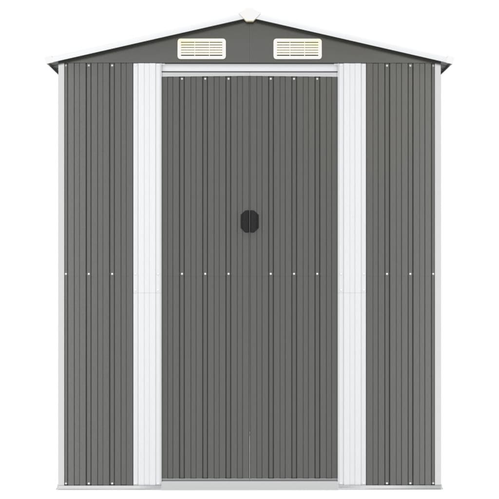 Vidaxl Garden Shed 192x440x223 cm Galvaniseret stållysgrå