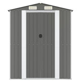 Vidaxl Garden Shed 192x440x223 cm Galvaniseret stållysgrå