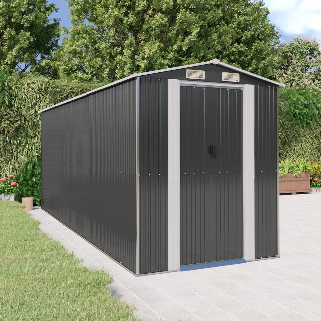 Vidaxl Garden Shed 192x523x223 cm galvaniseret stål antracit -farvet