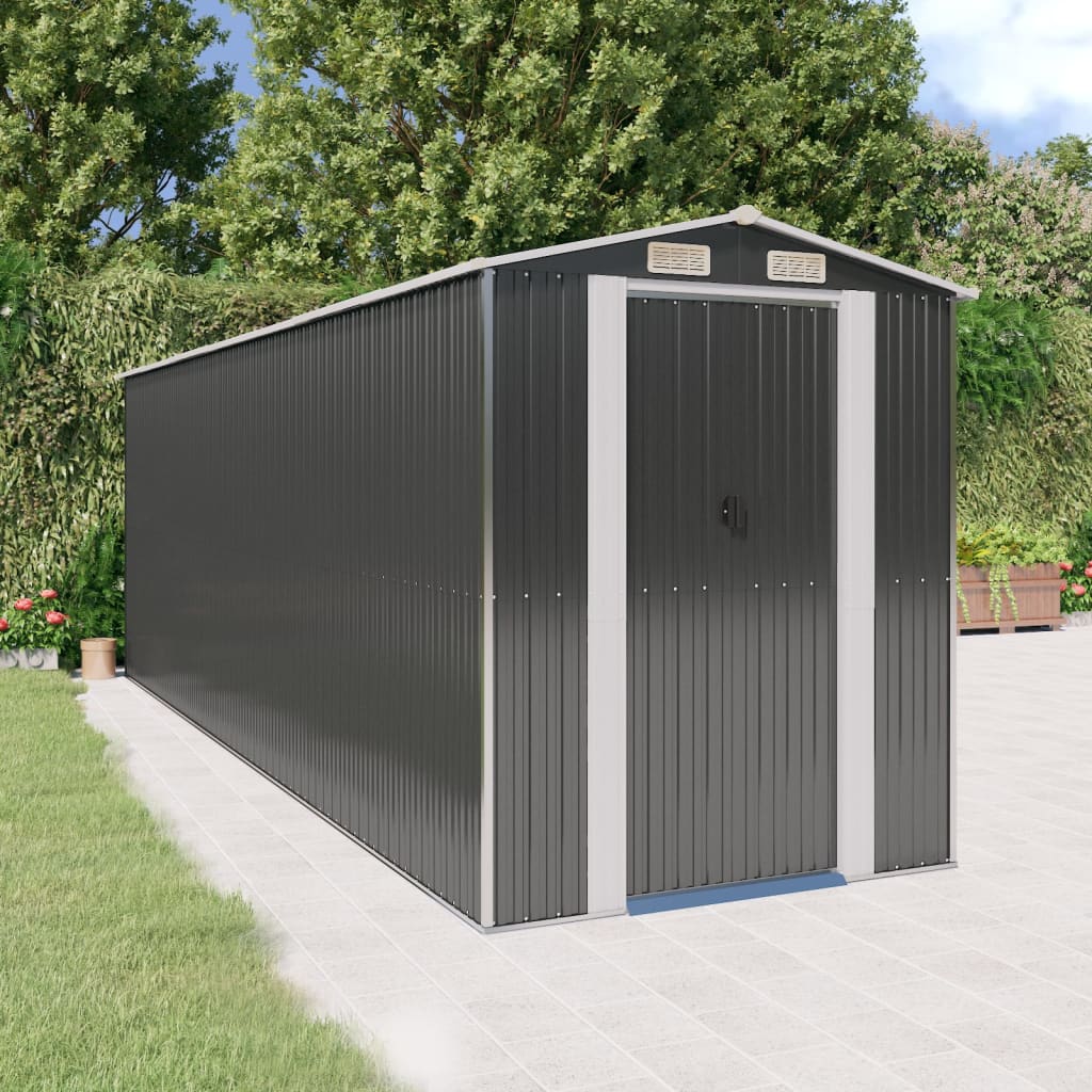 Vidaxl Garden Shed 192x606x223 cm galvaniseret stål antracit -farvet