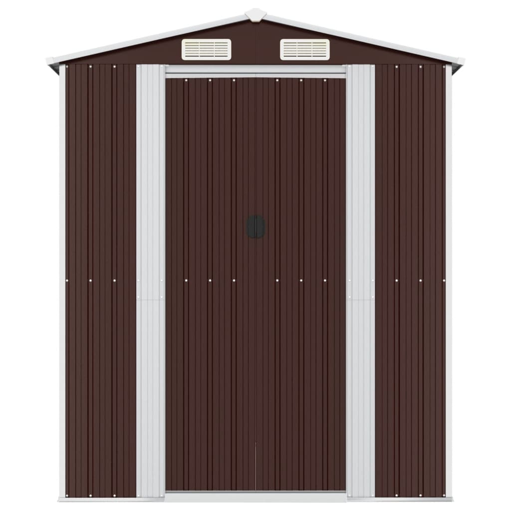 Vidaxl Garden Shed 192x191x223 cm galvaniseret stål mørkebrun