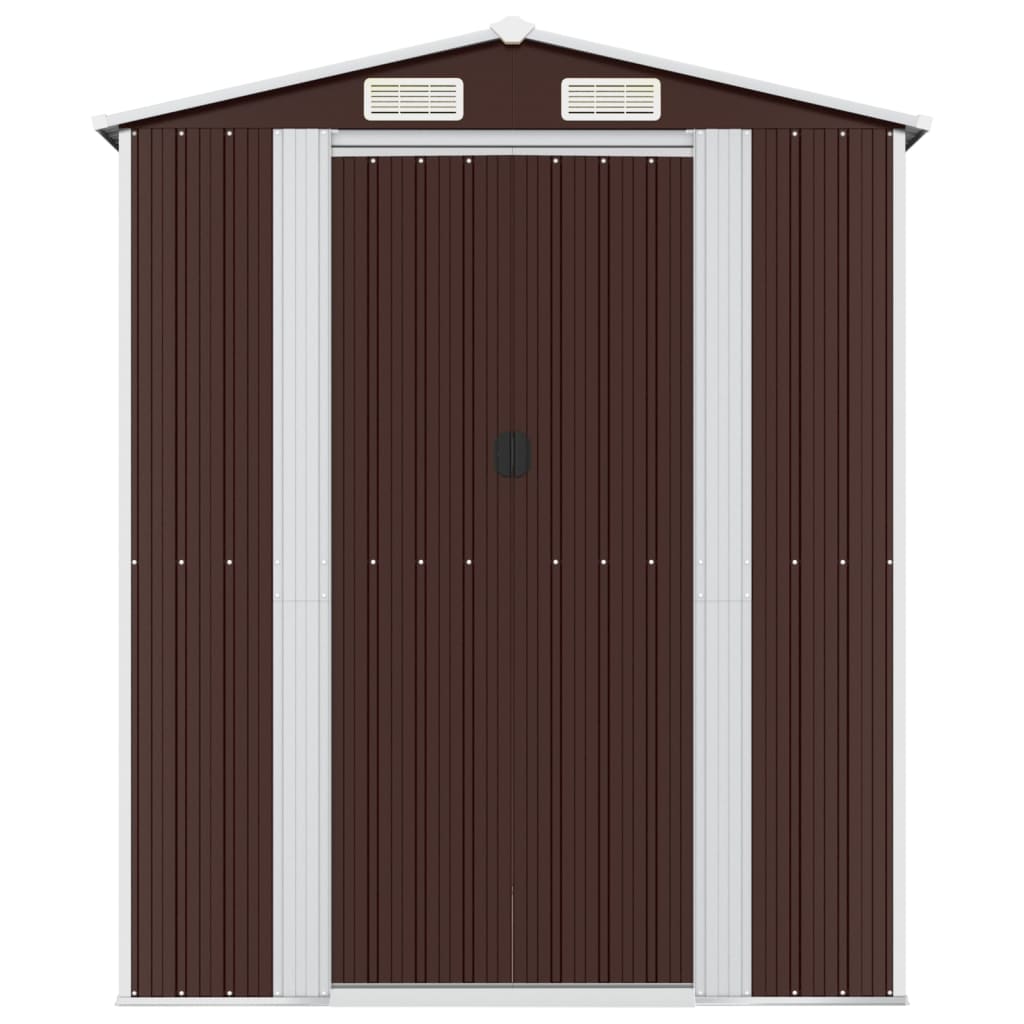 Vidaxl garden shed 192x440x223 cm galvanized steel dark brown