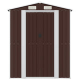 Vidaxl garden shed 192x440x223 cm galvanized steel dark brown