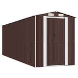 Vidaxl Garden Shed 192x606x223 cm Galvaniserat stål mörkbrunt