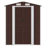 Vidaxl garden shed 192x689x223 cm galvanized steel dark brown