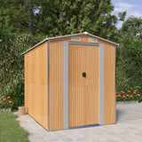 Vidaxl Garden Shed 192x274x223 cm galvaniseret stål lysebrun