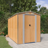 Vidaxl Garden Shed 192x357x223 cm galvaniseret stål lysebrun