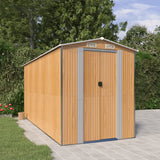 Vidaxl Garden Shed 192x440x223 cm galvaniseret stål lysebrun