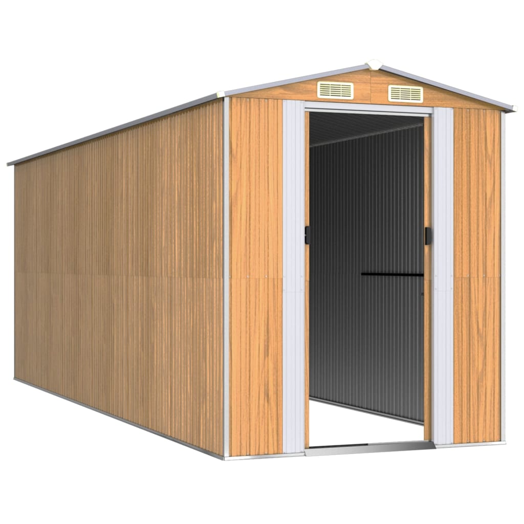 Vidaxl Garden Shed 192x523x223 cm galvanisert stål lysebrun