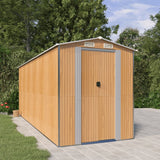 Vidaxl Garden Shed 192x523x223 cm ocynkowana stalowa jasnobrązowa