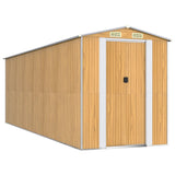 Vidaxl Garden Shed 192x606x223 cm pocinkano jekleno svetlo rjavo