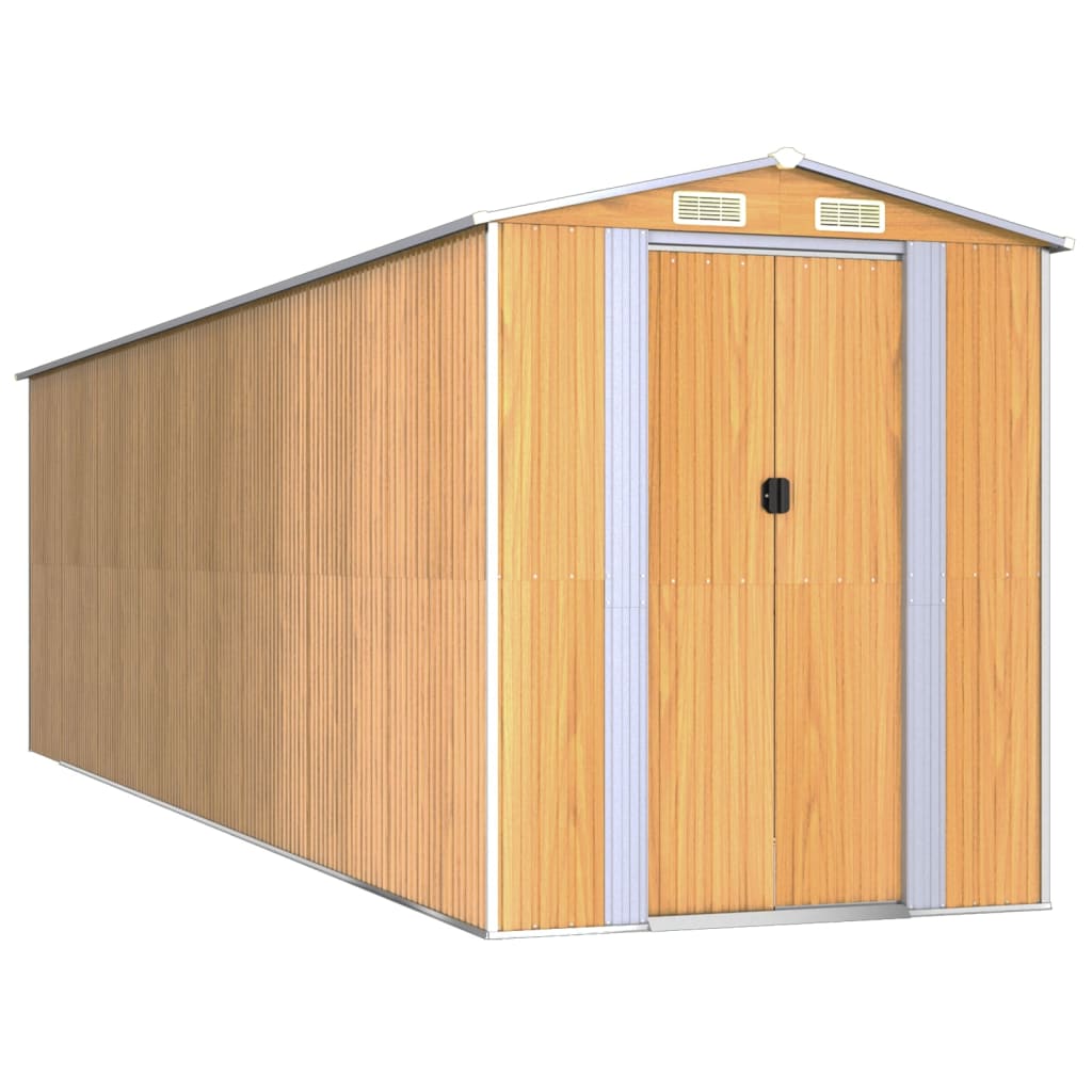 Vidaxl Garden Shed 192x689x223 cm verzinktes Stahl hellbraun