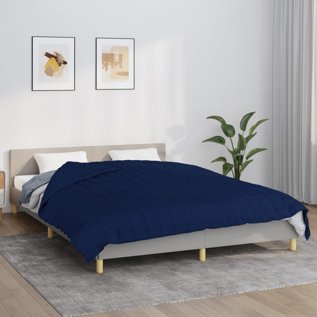 VidaXL Verzwaringsdeken 220x235 cm 11 kg stof blauw