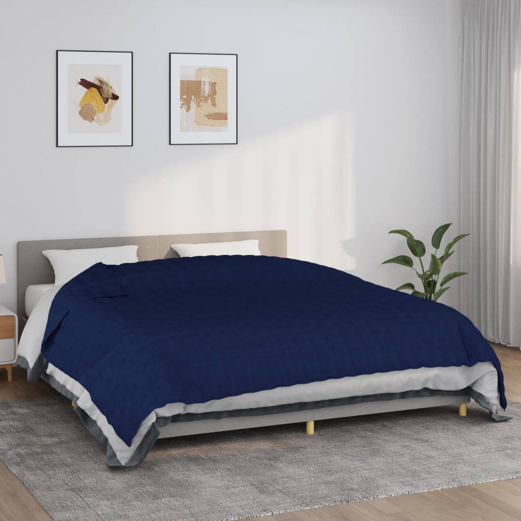 VidaXL Verzwaringsdeken 220x260 cm 11 kg stof blauw