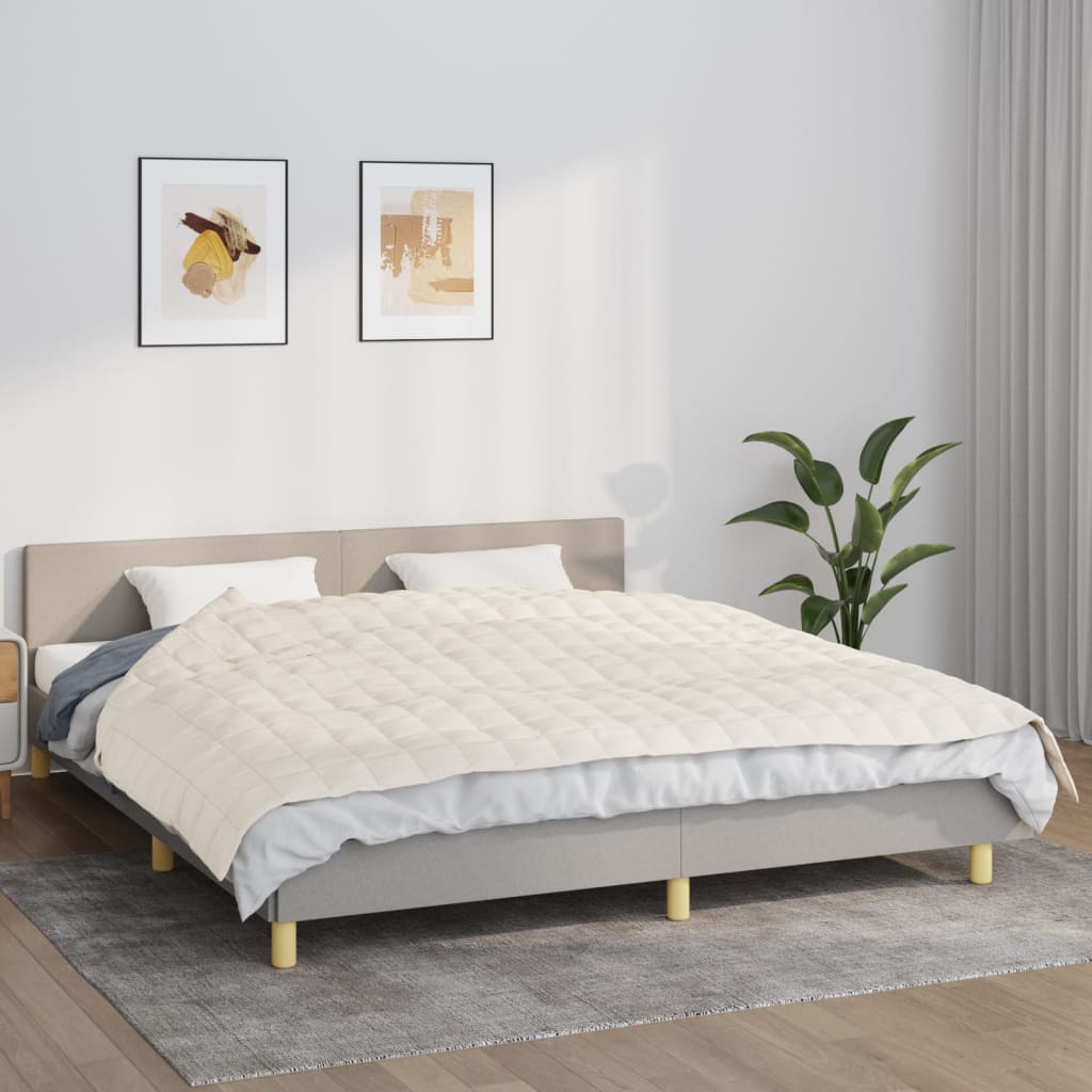 Vidaxl Svage tæppe 155x220 cm 7 kg stof Lys creme -farvet