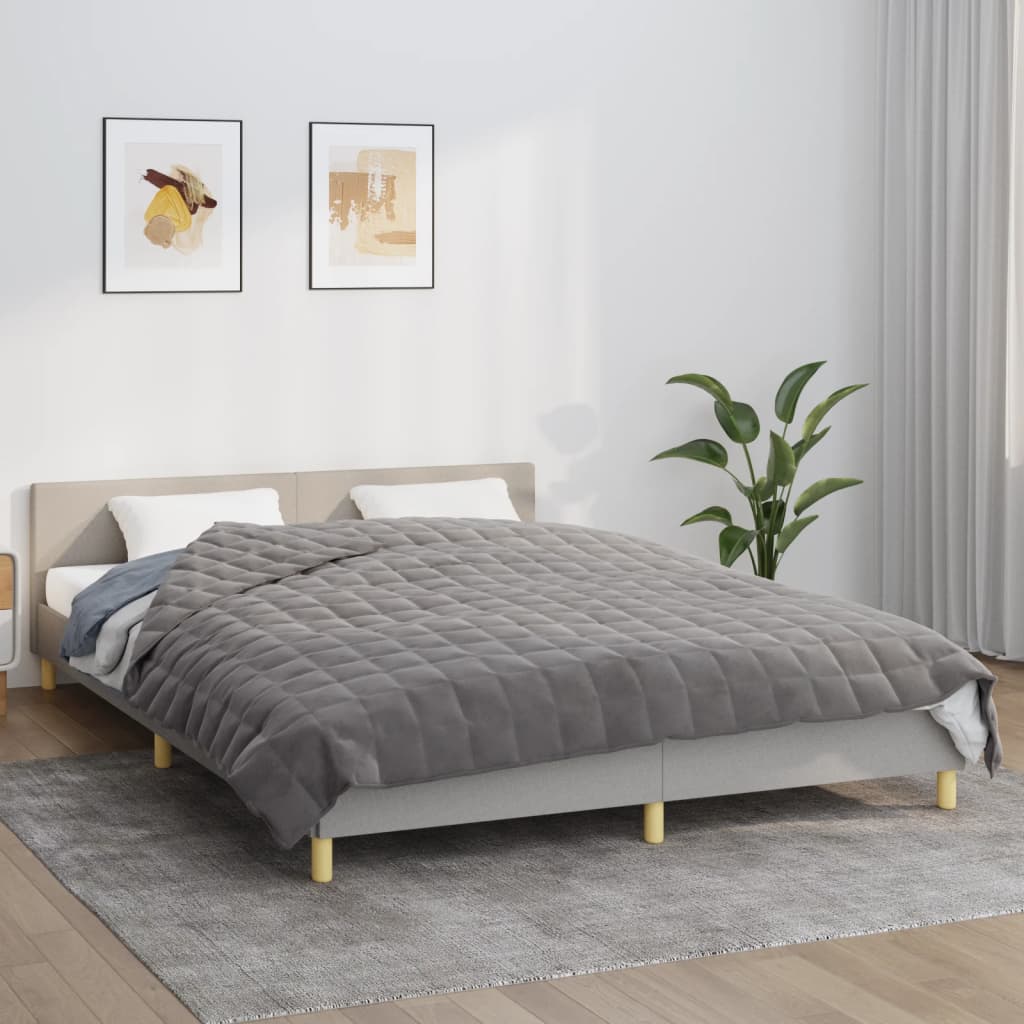 Manta de débil de Vidaxl 220x235 cm 15 kg de tela gris