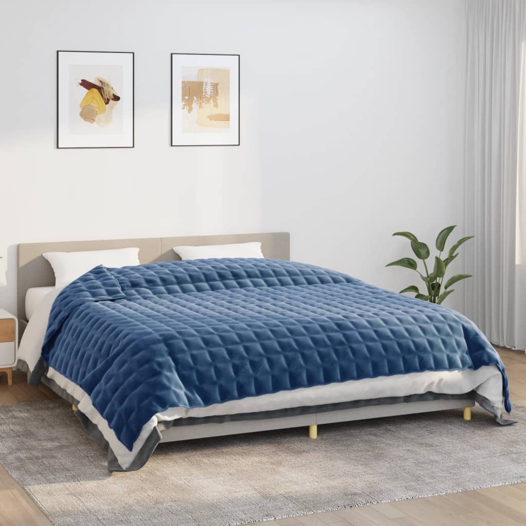 VidaXL Verzwaringsdeken 235x290 cm 11 kg stof blauw