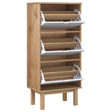 VidaXL shoe cabinet Otta 3 drawers solid pine brown and white