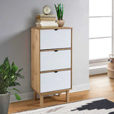 VidaXL shoe cabinet Otta 3 drawers solid pine brown and white