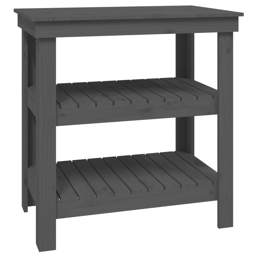 Vidaxl Workbench 78.5x50x80 cm Solid Pine Grey