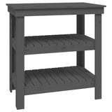 Vidaxl Workbench 78.5x50x80 cm Solid Pine Grey