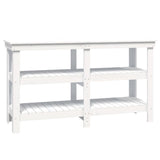 Vidaxl Workbench 142.5x50x80 cm Solid Pine White