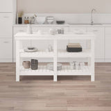 Vidaxl Workbench 142.5x50x80 cm Solid Pine White