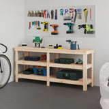 Vidaxl Workbench 181x50x80 cm Solid fyrretræ