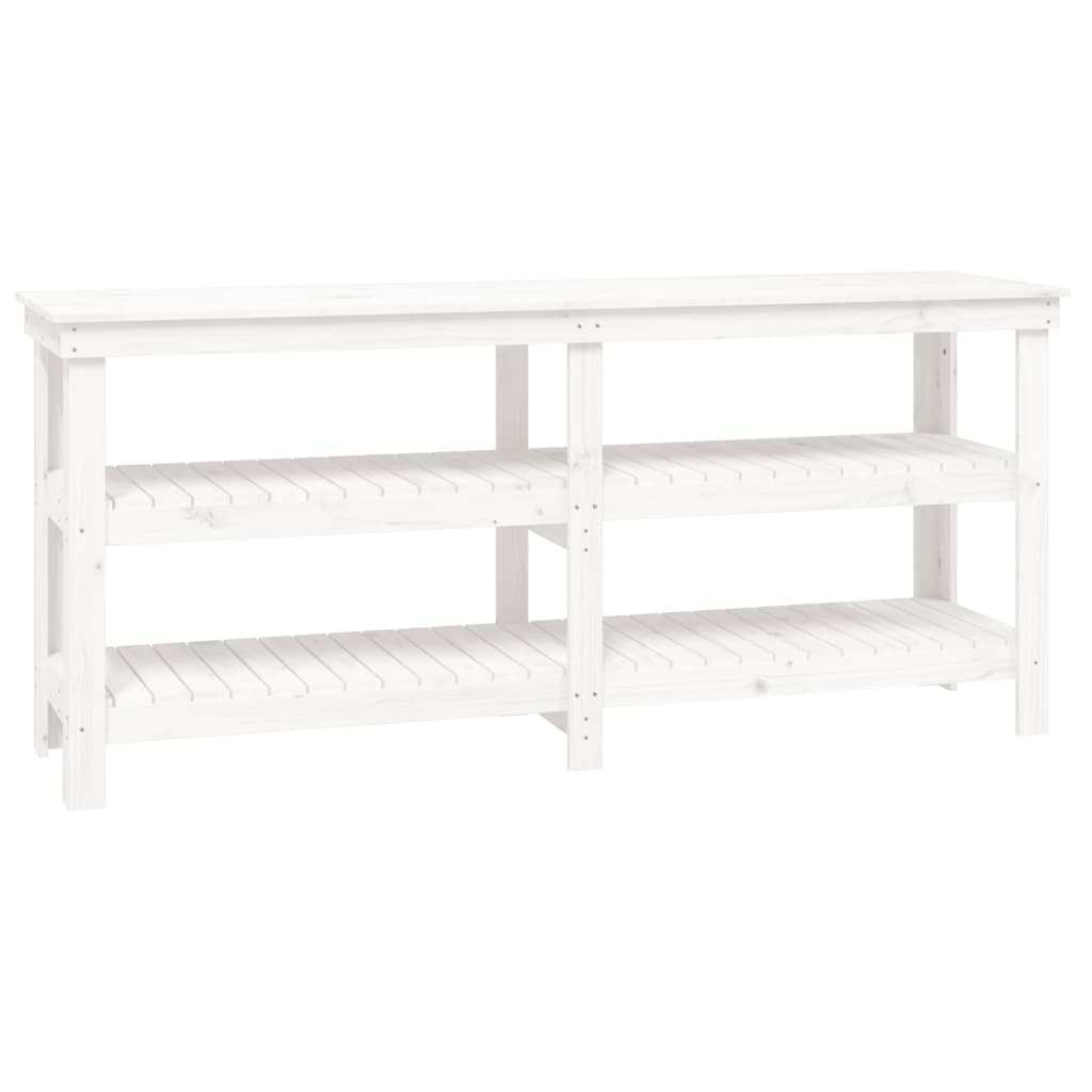 Vidaxl Workbench 181x50x80 cm Pine solide blanc