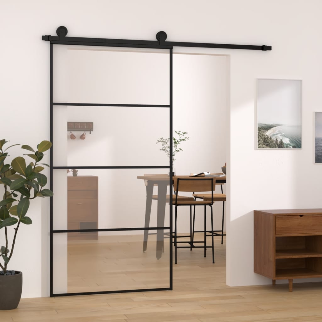 Vidaxl Porte coulissante avec pâte 102.5x205 cm en verre ESG et aluminium