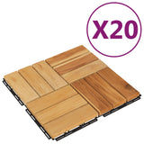 Vidaxl Terrace tiles 20 pcs 30x30 cm Solid teak wood