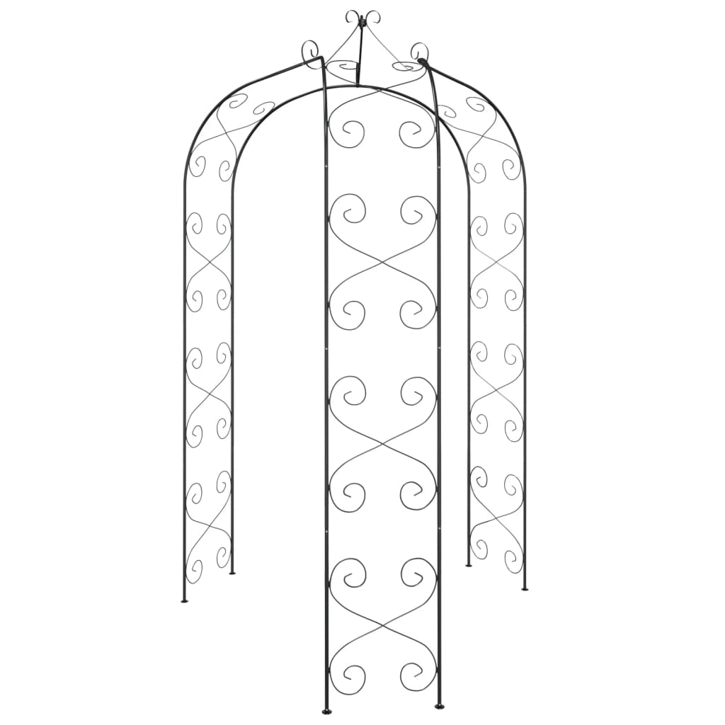 Arco de jardín Vidaxl Ø180x255 cm de acero negro