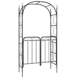 Arco de jardín Vidaxl con puerto 108x45x235 cm de acero negro