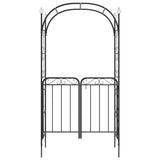 Arco de jardín Vidaxl con puerto 108x45x235 cm de acero negro