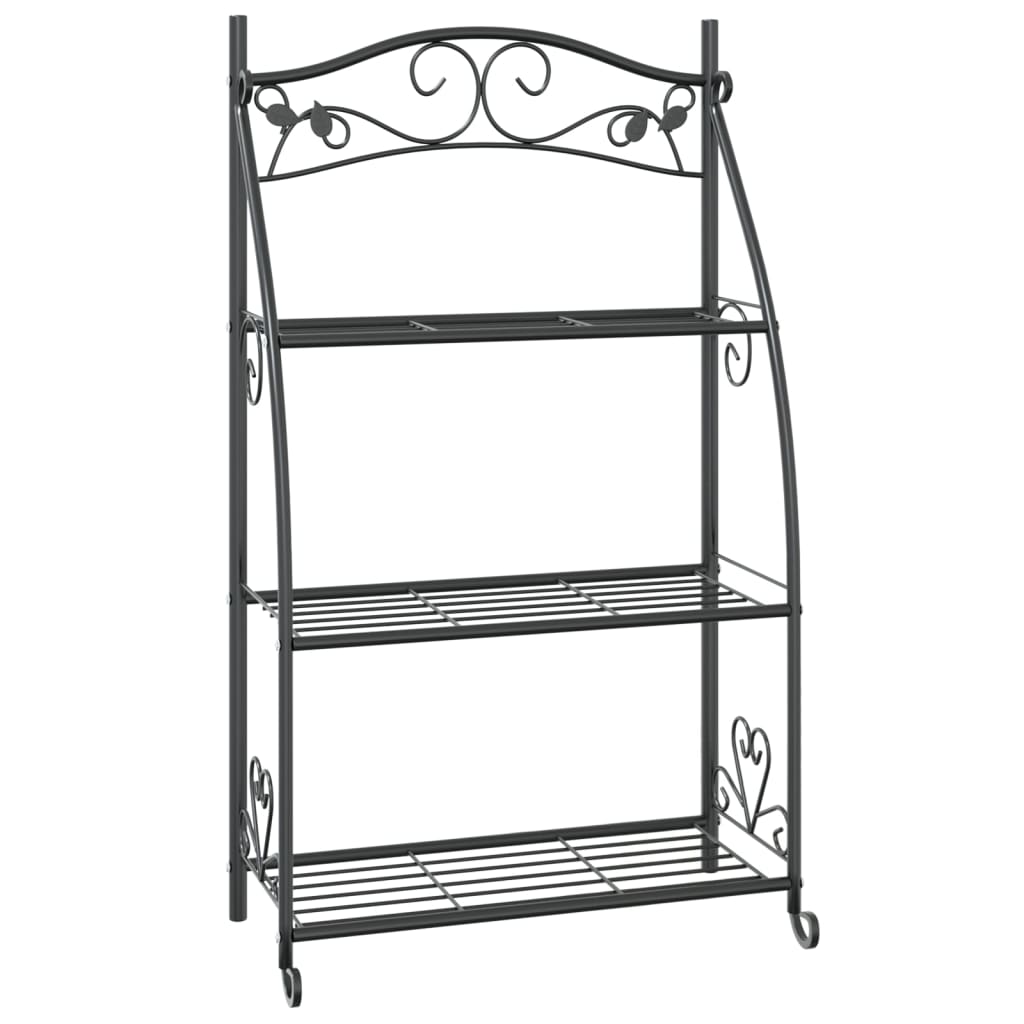 Vidaxl Blummen Rack 56x30x96 cm Stahl schwaarz