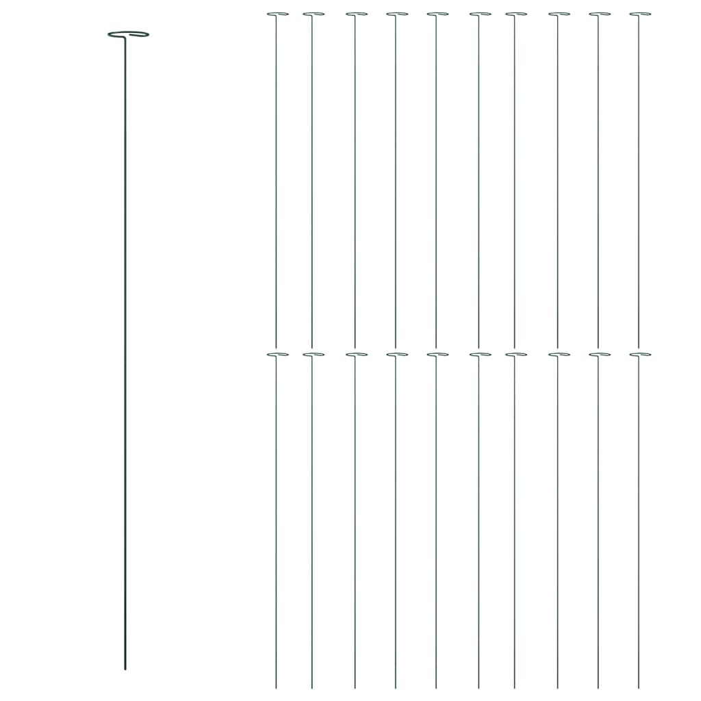 Vidaxl apuestas de plantas de 20 st 91 cm de acero verde oscuro