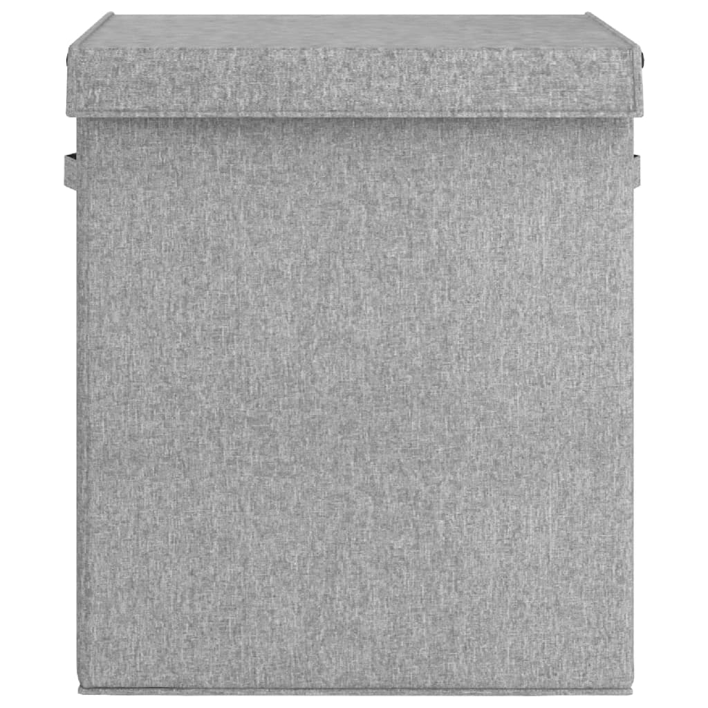 Vidaxl Wäschmaschück kollaborbar 51x34.5x59 cm kënschtlech Linnen Grey