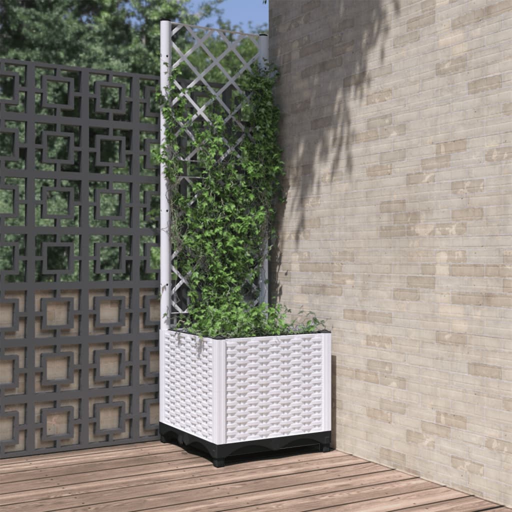 Vidaxl planter med latwerk 40x40x136 cm polypropen