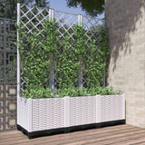 Jardinière Vidaxl avec latwerk 120x40x136 cm en polypropène blanc