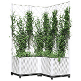 VIDAXL Planter med Latwerk 80x80x136 cm polypropen hvit