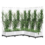 Vidaxl Planter med Latwerk 120x120x121,5 cm polypropen hvit