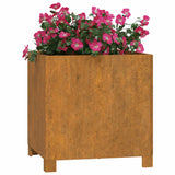 Macetas Vidaxl con piernas 2 st oxty 42x40x43 cm Corten Steel