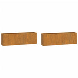 Vidaxl Plantadores Montaje de pared 2 ST 53x10x17 CM Corten Steel Rusty