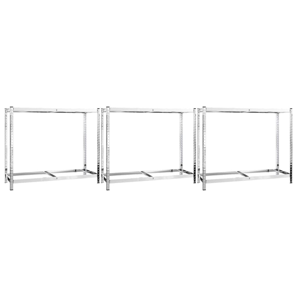 Vidaxl Tire Racks 2-skikt 3 st 110x40x110 cm stål silverfärgad