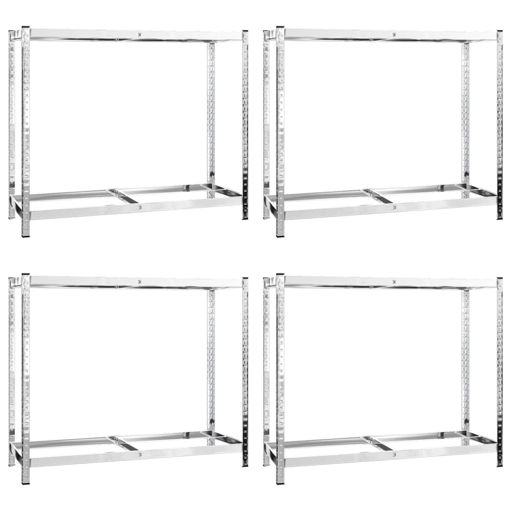 Vidaxl Tire Racks 2-lags 4 stk 110x40x110 cm stål sølvfarget